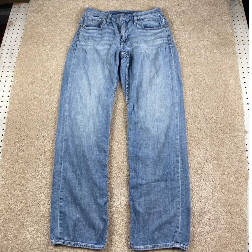 BKE Jake Mens 31x34 Light Wash Straight‎ Leg Blue Jeans ABS15280 Stretch Denim